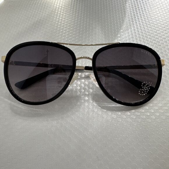 GUSSS GF6052 01B TORT GOLD BLACK RHINESTONE AUTHENTIC DESIGNER SUNGLASSES 57-17